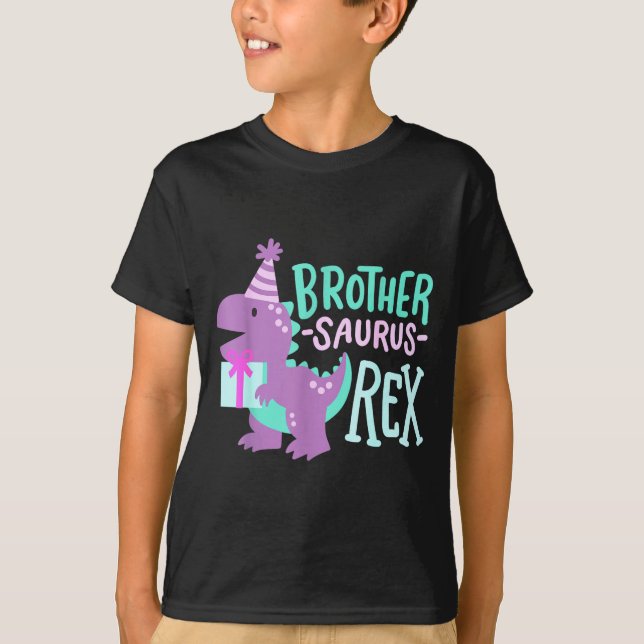 T-shirt Dinosaur Birthday Brother Saurus T Rex Family Matc (Devant)