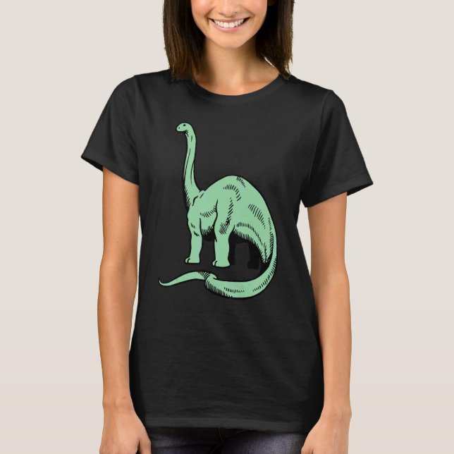 T-shirt Dinosaur Brontosaurus Cute Prehistoric Foot Dino f (Devant)