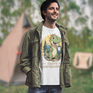 T-shirt Dinosaur Camper Saurus Camping Amusant