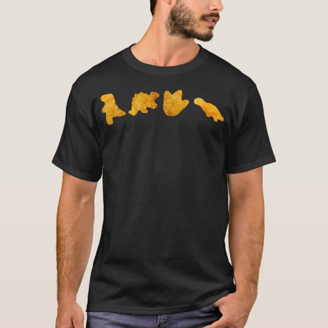 T-shirt Dinosaur Chicken Nuggets T-rex Stegosaurus Dino Fu (Devant)