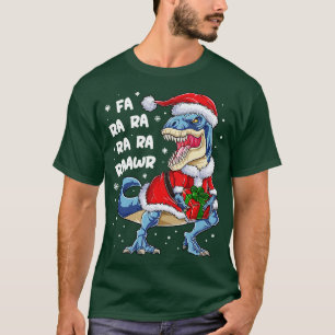 T-shirt Dinosaur Christmas Fa Ra Rawr T rex Père Noël Boys