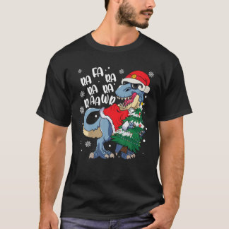 T-shirt Dinosaur Christmas Fa Ra Rawr T Rex Père Noël Chri