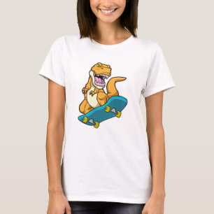 T-shirt Dinosaur comme Patineur avec Skateboard