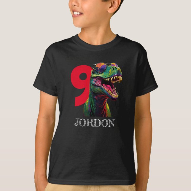 T-shirt Dinosaur Cool 9e anniversaire (Devant)