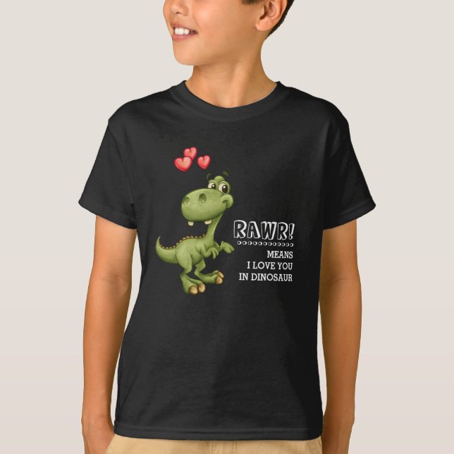 T-shirt Dinosaur Dinosaur Valentine's Day Cadeau (Devant)