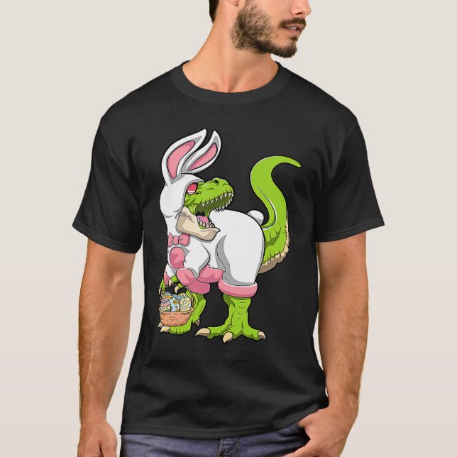 T-shirt Dinosaur Easter Basket With Eggs Happy Easter (Devant)