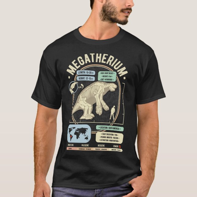 T-shirt Dinosaur Faits - Megatherium Giant Sloth Science A (Devant)
