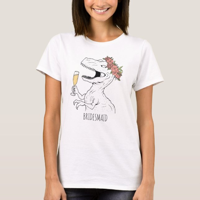 T-shirt Dinosaur fête nuptiale Tee (Devant)