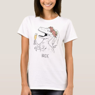 T-shirt Dinosaur Flower Crown Mariée Tee