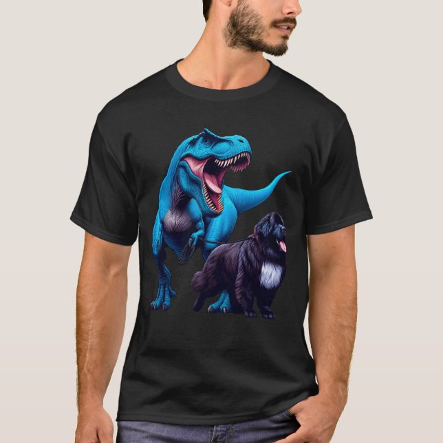 T-shirt Dinosaur Funny Amoureux des chiens de marche de Te (Devant)