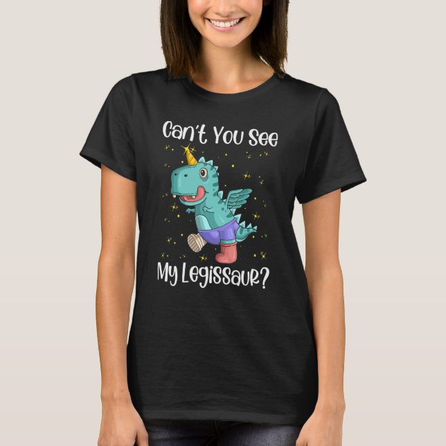 T-shirt Dinosaur Get Well Broken Leg With A Cast Costume (Devant)