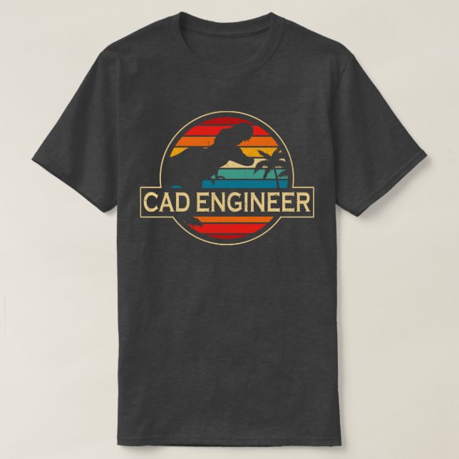 T-shirt Dinosaur, Ingénieur en Cad (Design devant)