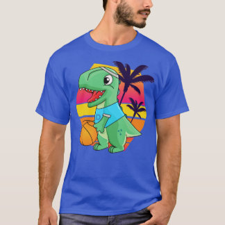 T-shirt Dinosaur jouant de basket-ball retro style dino ve