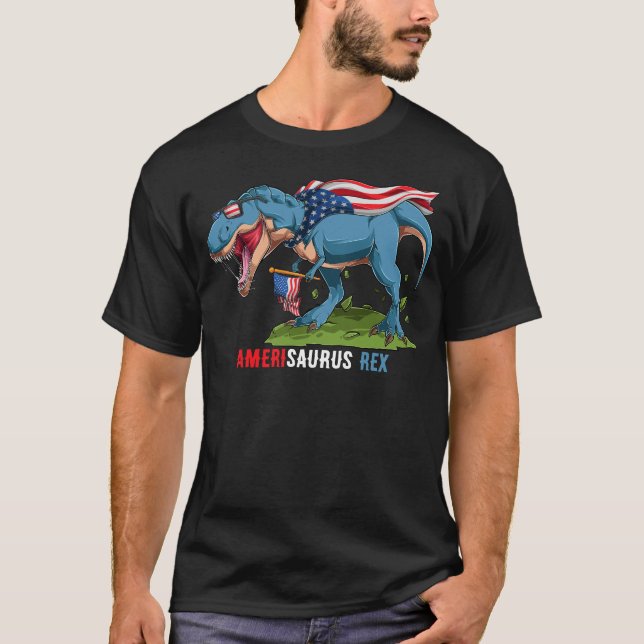 T-shirt Dinosaur Juillet 4 Amerisaurus Rex (Devant)