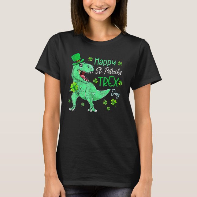T-shirt Dinosaur Leprechaun Happy St Pat T-Rex St Patrick' (Devant)