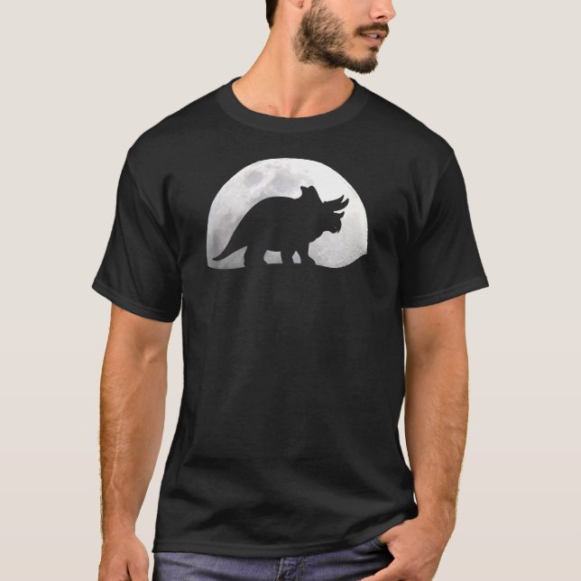 T-shirt Dinosaur Lune Tricératops Dino Paléontologie (Devant)