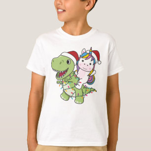 T-shirt Dinosaur Noël Unicorne Hiver T-Rex Dino