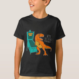 T-shirt Dinosaur Pinball Wizard Arcade Machine Player Pict