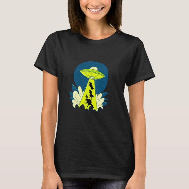 T-shirt Dinosaur Planet Enlèvement Spatiale Des Aliens Et (Devant)
