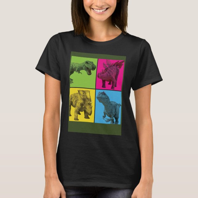 T-shirt Dinosaur Pop-Art pour les garçons et les filles qu (Devant)