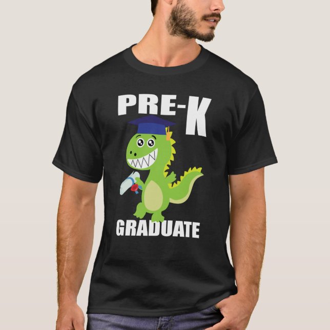 T-shirt Dinosaur Preschool Graduation cap preschool gradua (Devant)