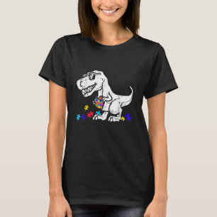 T-shirt Dinosaur Puzzle Pièce Coeur Sensibilisation sur l'