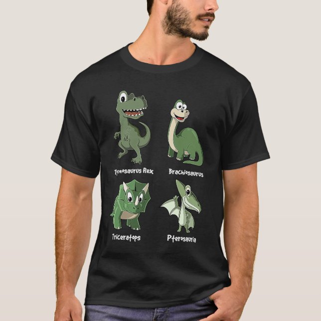 T-shirt Dinosaur Rex Pterosauria Triceratops Brachiosaurus (Devant)