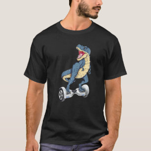 T-shirt Dinosaur Rex Riding Hoverboard Electric Skateboard