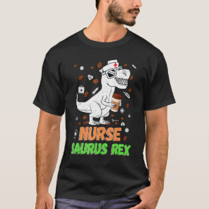 T-shirt Dinosaur Scrub Infirmière Vie Café Rn Infirmière L