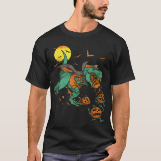 T-shirt Dinosaur T Rex Boo Halloween Garçons Citrouille