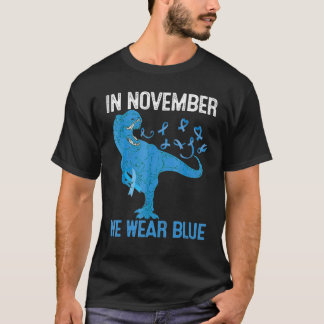 T-shirt Dinosaur T Rex En Novembre Nous Portons Le Diabète