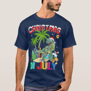 T-shirt Dinosaur T-Rex in Santa Hat Sunglasses Christmas I