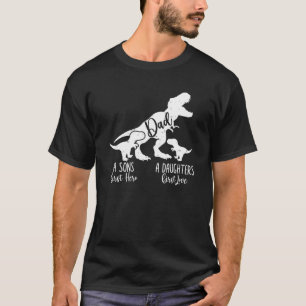 T-shirt Dinosaur T Rex Papa A Sons First Hero A Daughns F
