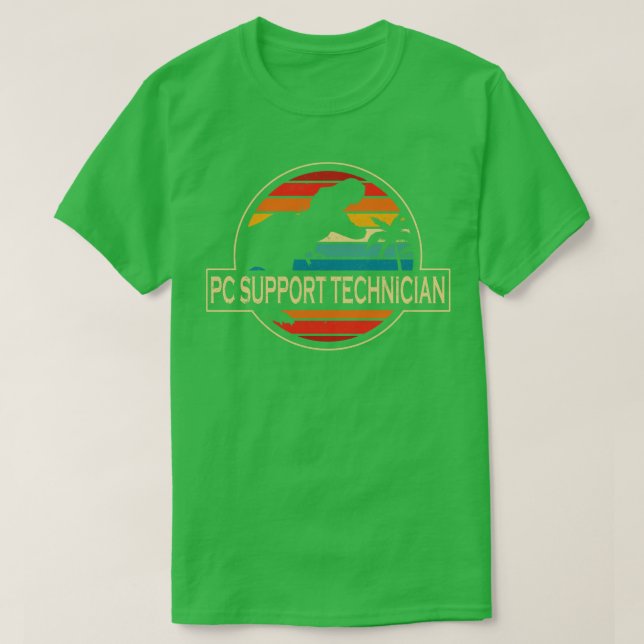 T-shirt Dinosaur, Technicien De Support Pc (Design devant)