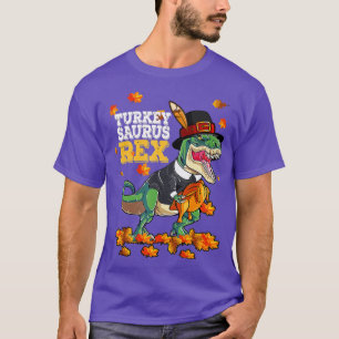 T-shirt Dinosaur Thanksgiving Boys Turkey Saurus T rex Pil