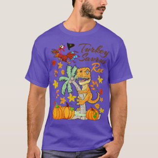 T-shirt Dinosaur Thanksgiving Boys Turkey Saurus T rex Pil