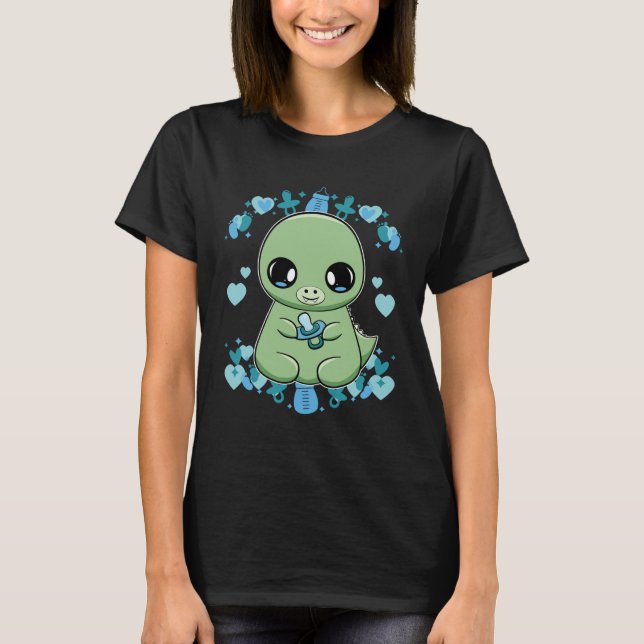 T-shirt Dinosaur Tyrannosaurus With Soother (Devant)