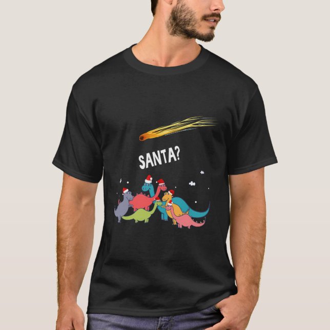 T-shirt Dinosaur Ugly Christmas Sweater Merry Extinction (Devant)