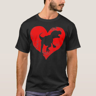 T-shirt Dinosaur Valentine Day With T Rex Heart Venin Adul