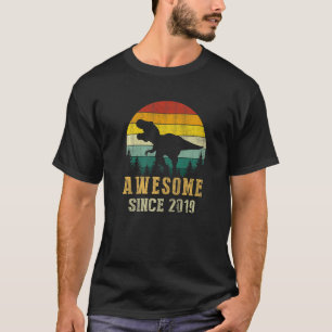 T-shirt Dinosaure 4 ans Anniversaire Garçon Awesome Sinc