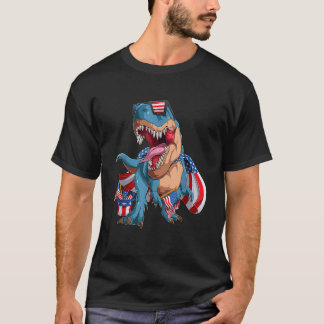 T-shirt dinosaure 4 juillet enfants garçons hommes amérisa