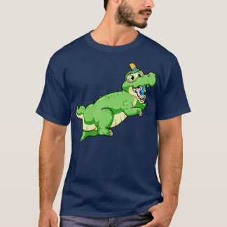 T-shirt Dinosaure à la baignade avec lunettes de plongée