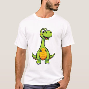 T-shirt Dinosaure amical avec carapace verte