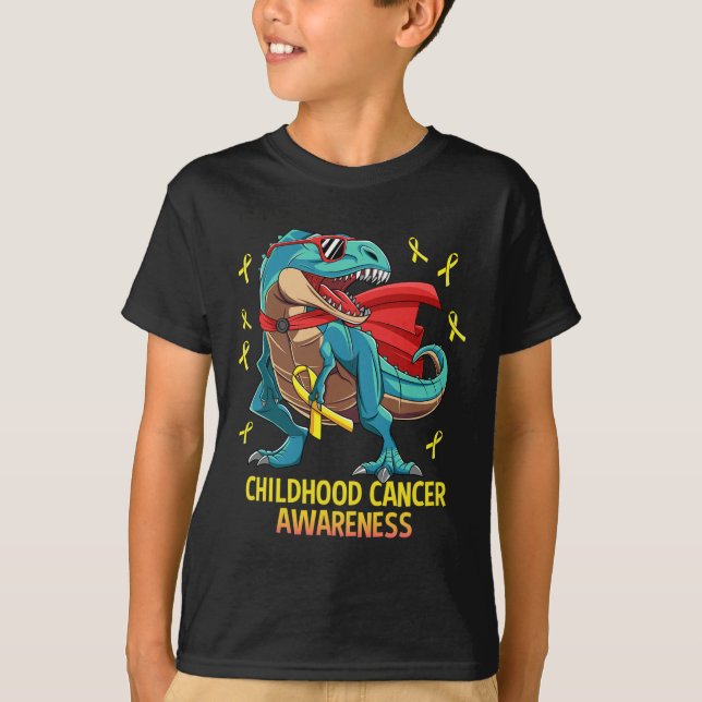 T-shirt Dinosaure amusant T-Rex Enfance Cancer Sensibilisa (Devant)