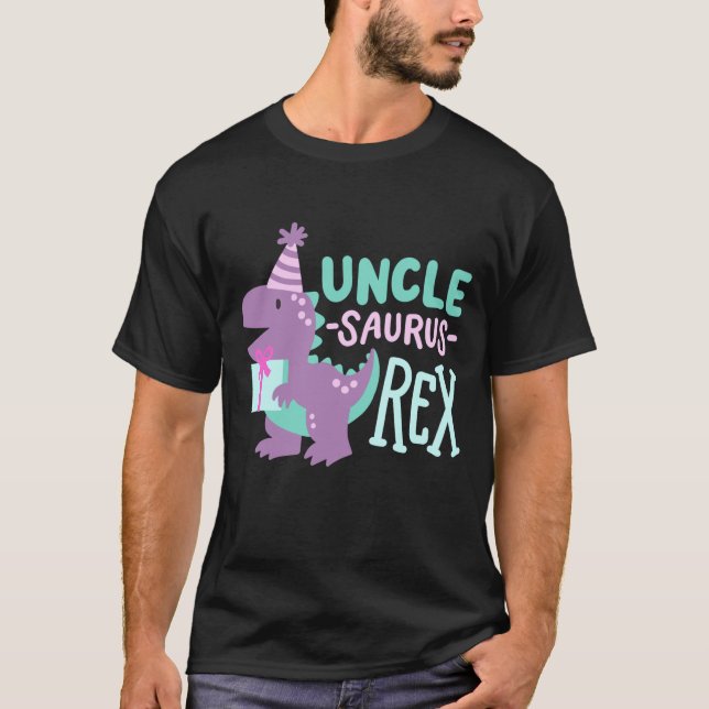 T-shirt Dinosaure Anniversaire Oncle Saurus T Rex (Devant)