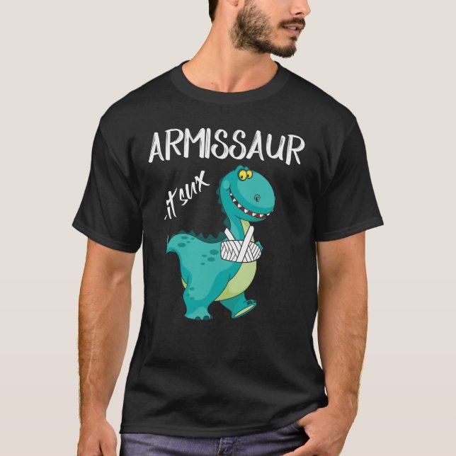 T-shirt Dinosaure Arme brisé Il Sux (Devant)