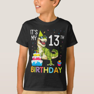 T-shirt Dinosaure avec gâteau 13e anniversaire joyeux 13 a