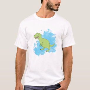 T-shirt Dinosaure avec peinture bleue