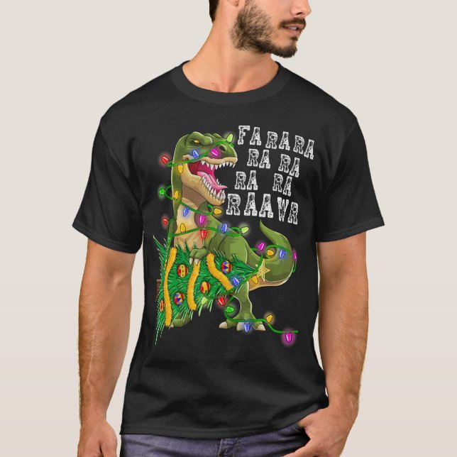 T-shirt Dinosaure Christmas Fa Ra Rawr Tree Rex Boys Xmas  (Devant)