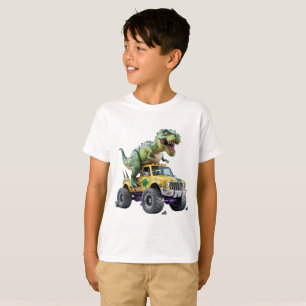 T-shirt Dinosaure d'aventure sauvage Conduire Camion géant
